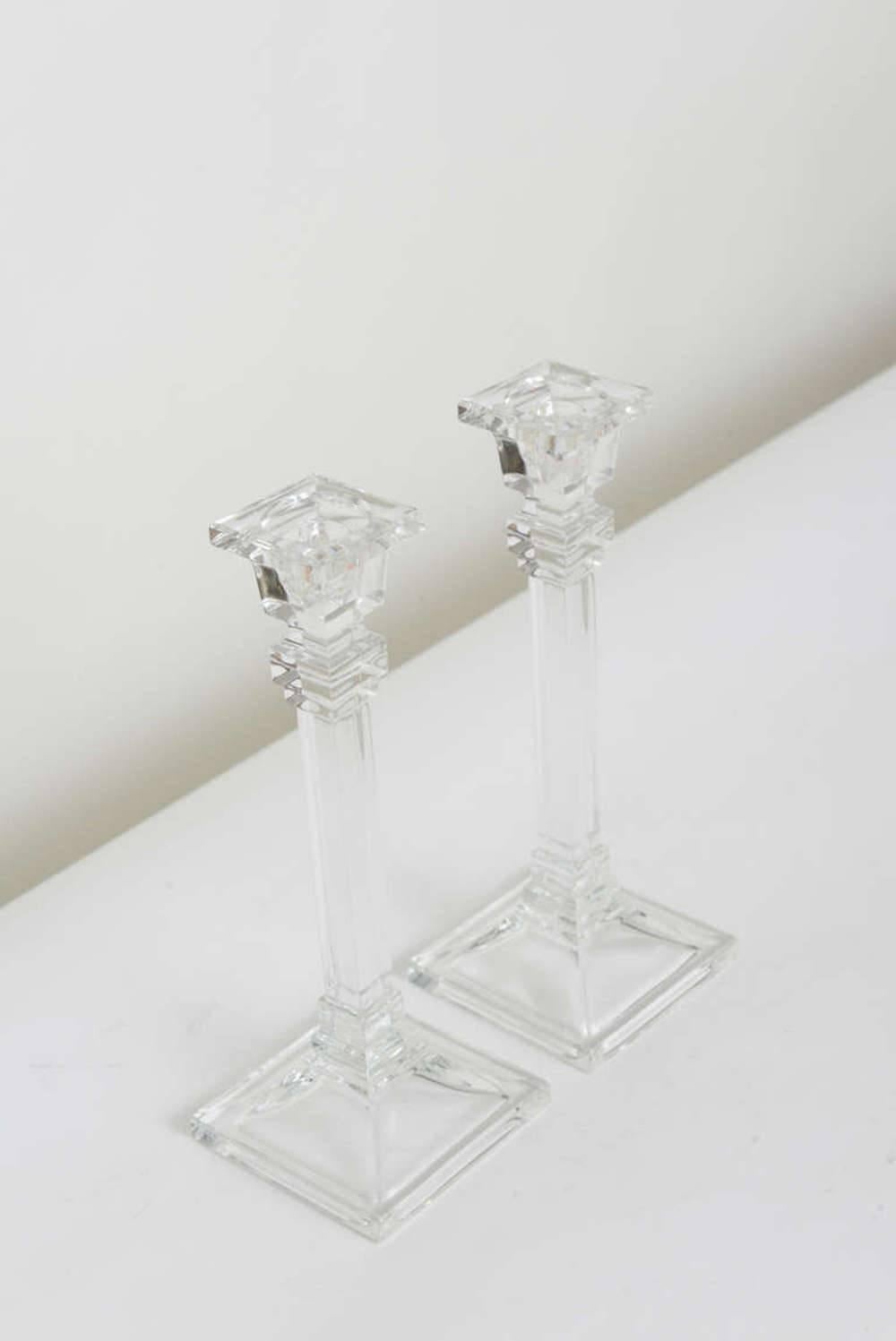 Pair of Glass Federal-Style Candlesticks 2