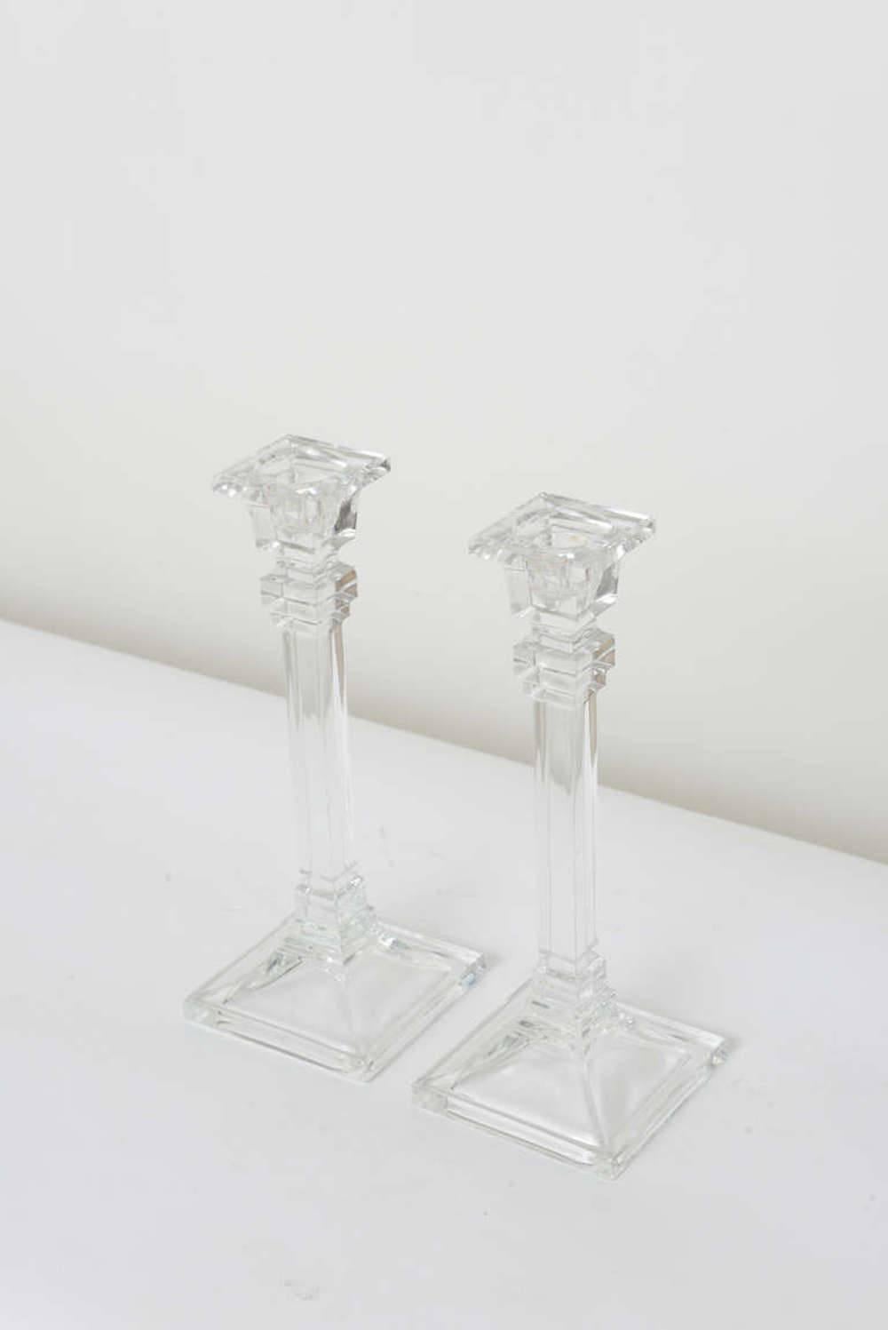 Pair of Glass Federal-Style Candlesticks 3