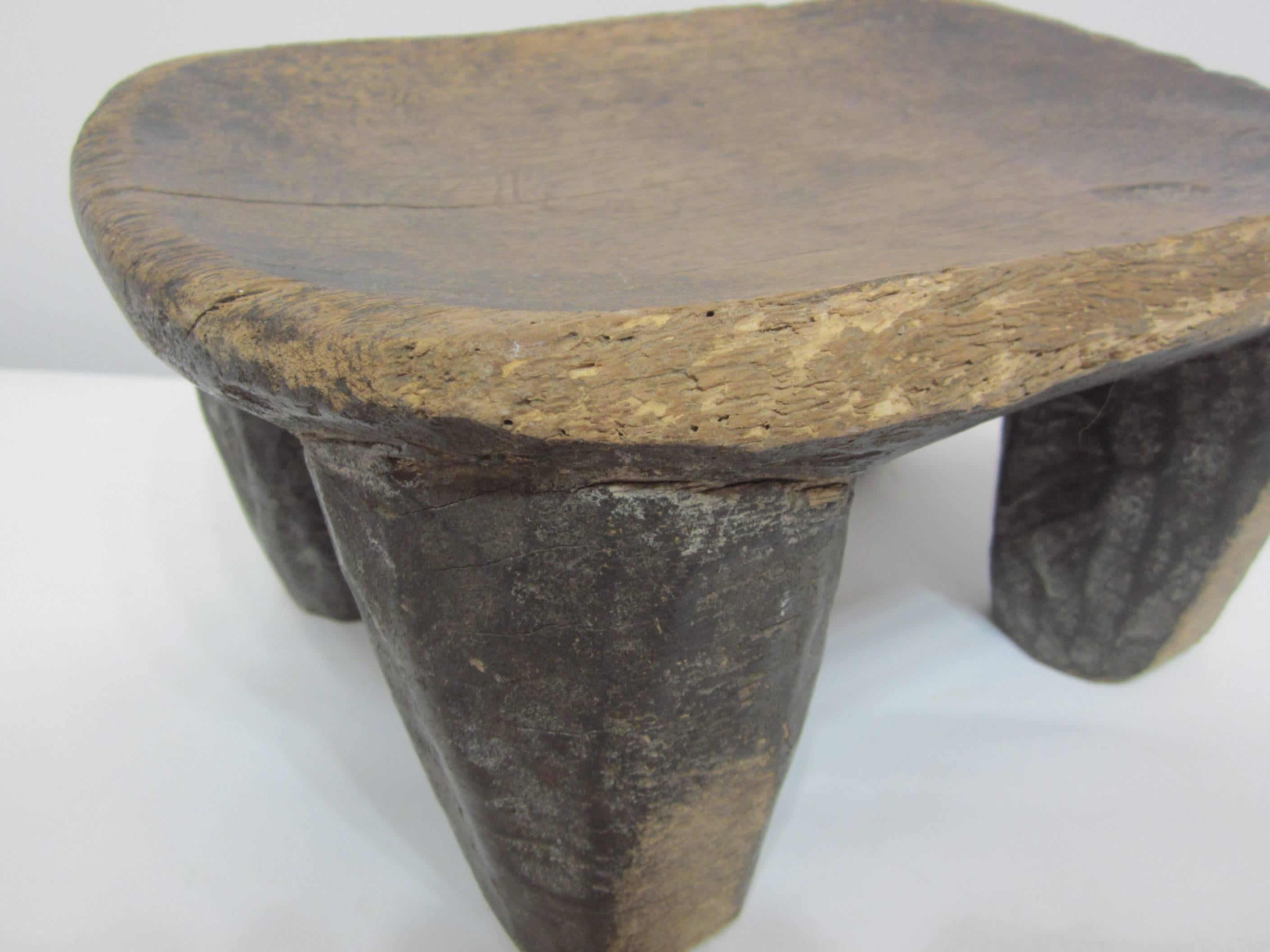Ivorian Solid Carved Wood Stool 