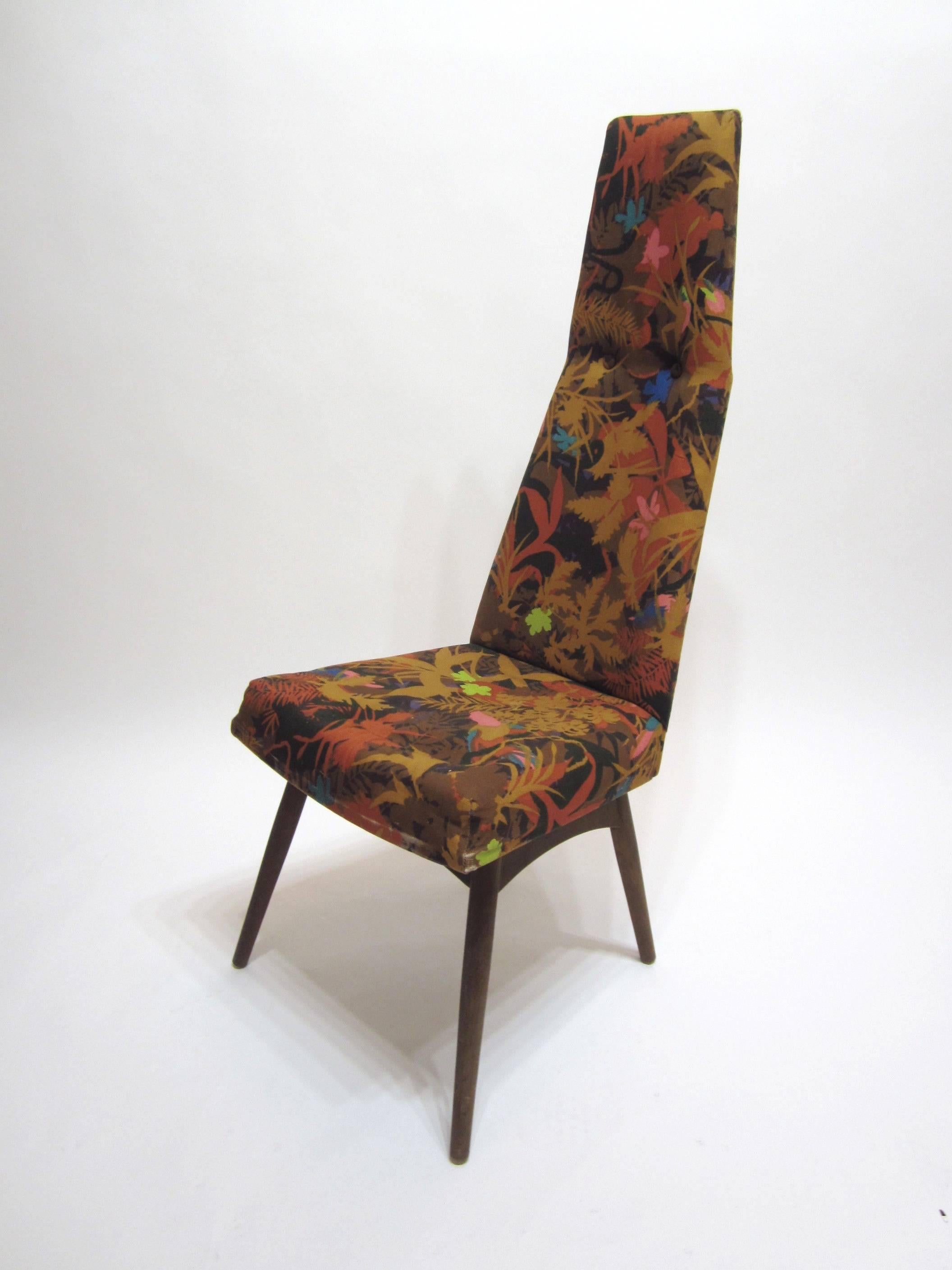 Mid-20th Century Adrian Pearsall High Back Dining Chairs, Group of Five For Sale