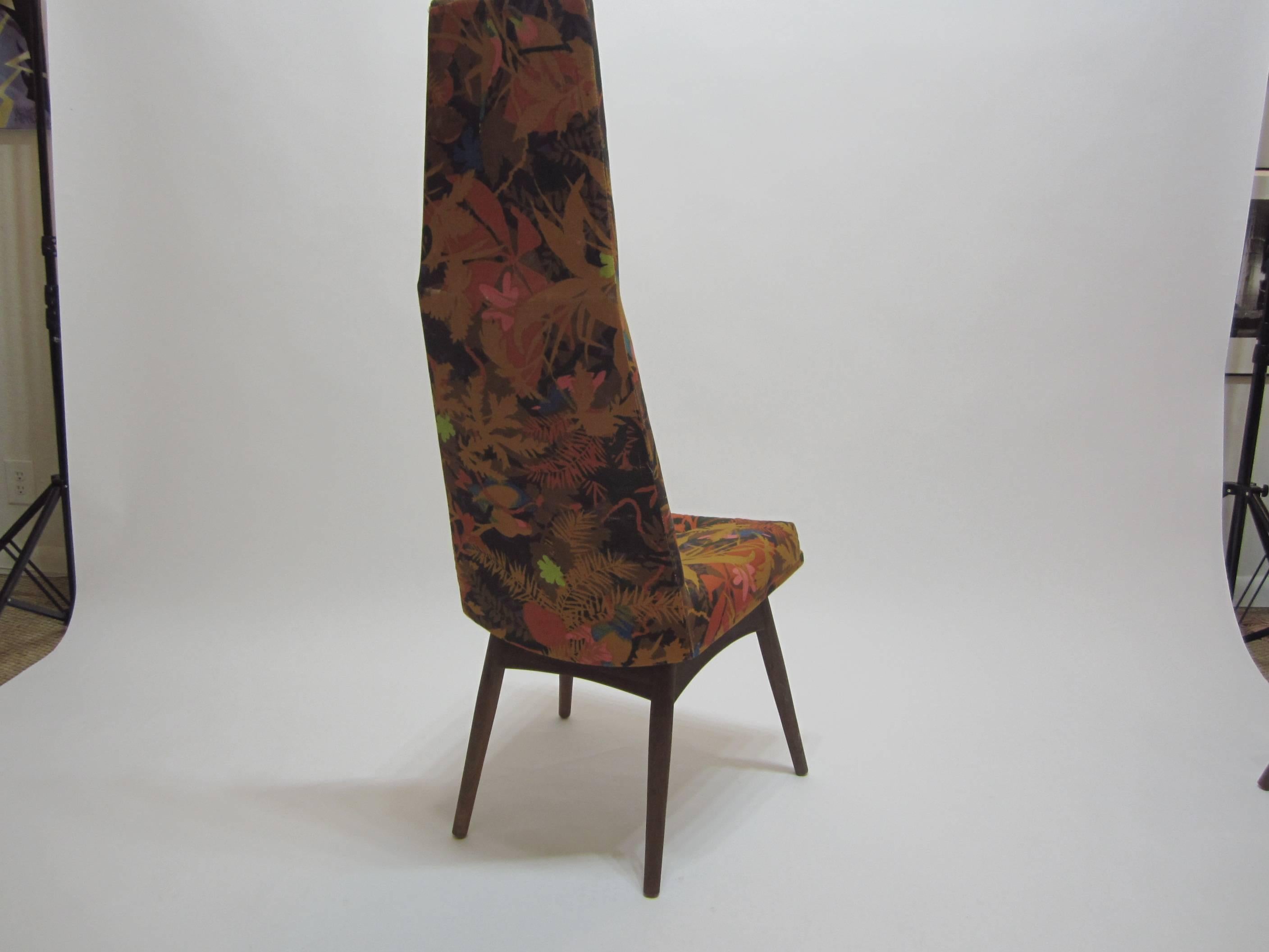 Fabric Adrian Pearsall High Back Dining Chairs, Group of Five For Sale