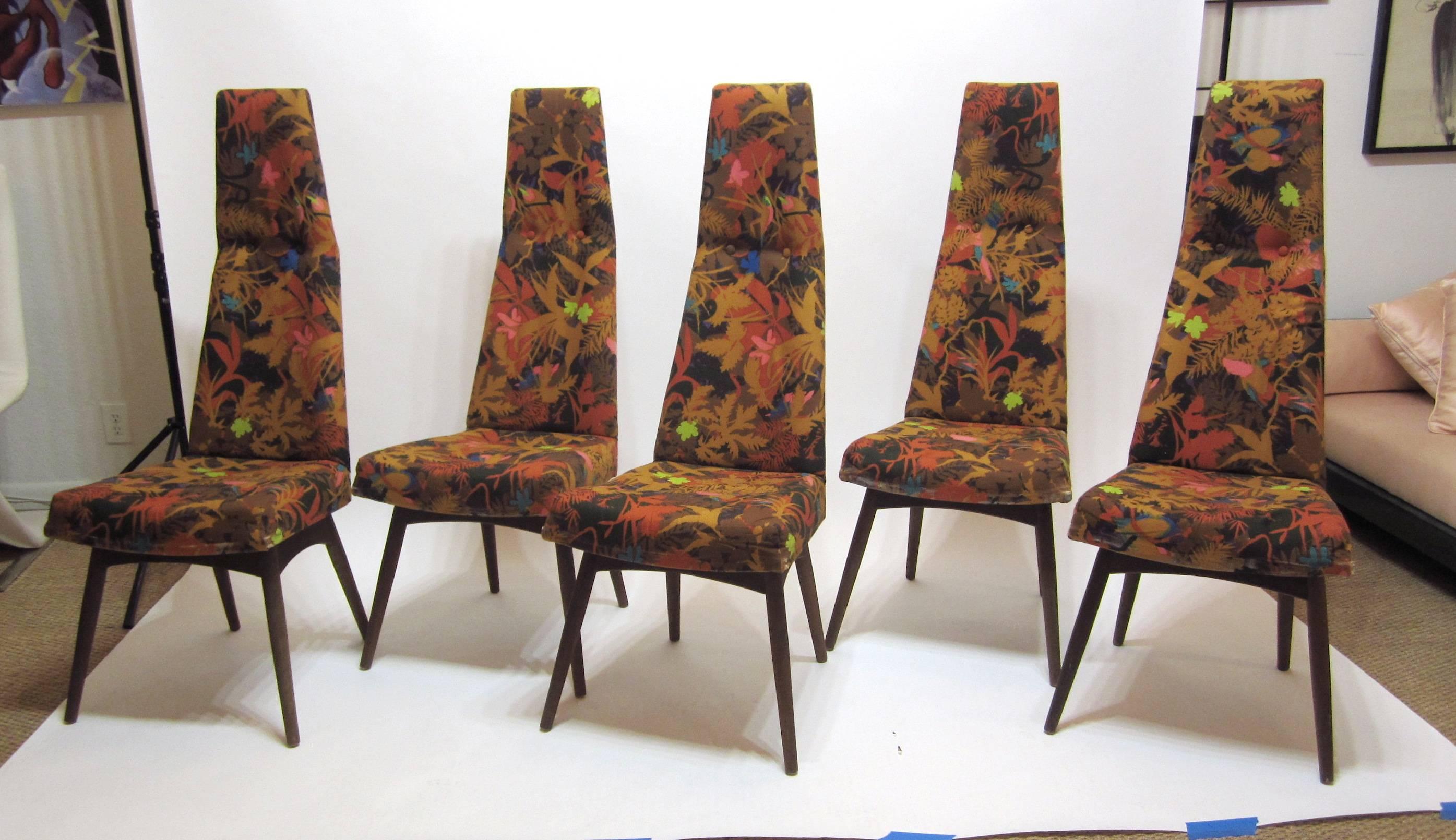 Adrian Pearsall High Back Dining Chairs, Group of Five For Sale 2