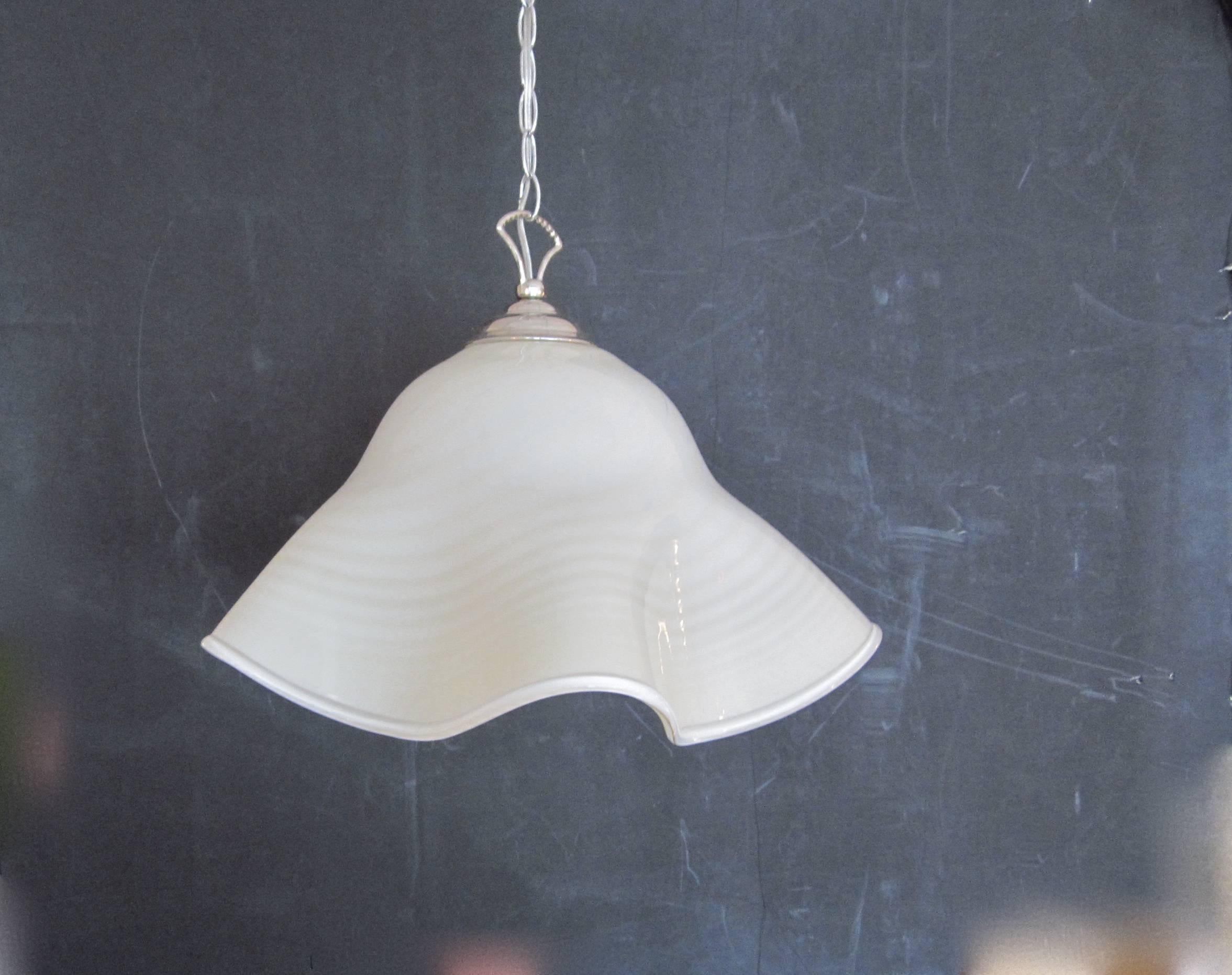 Mid-Century Modern Vintage Murano Handblown Glass Hanging Pendant Light