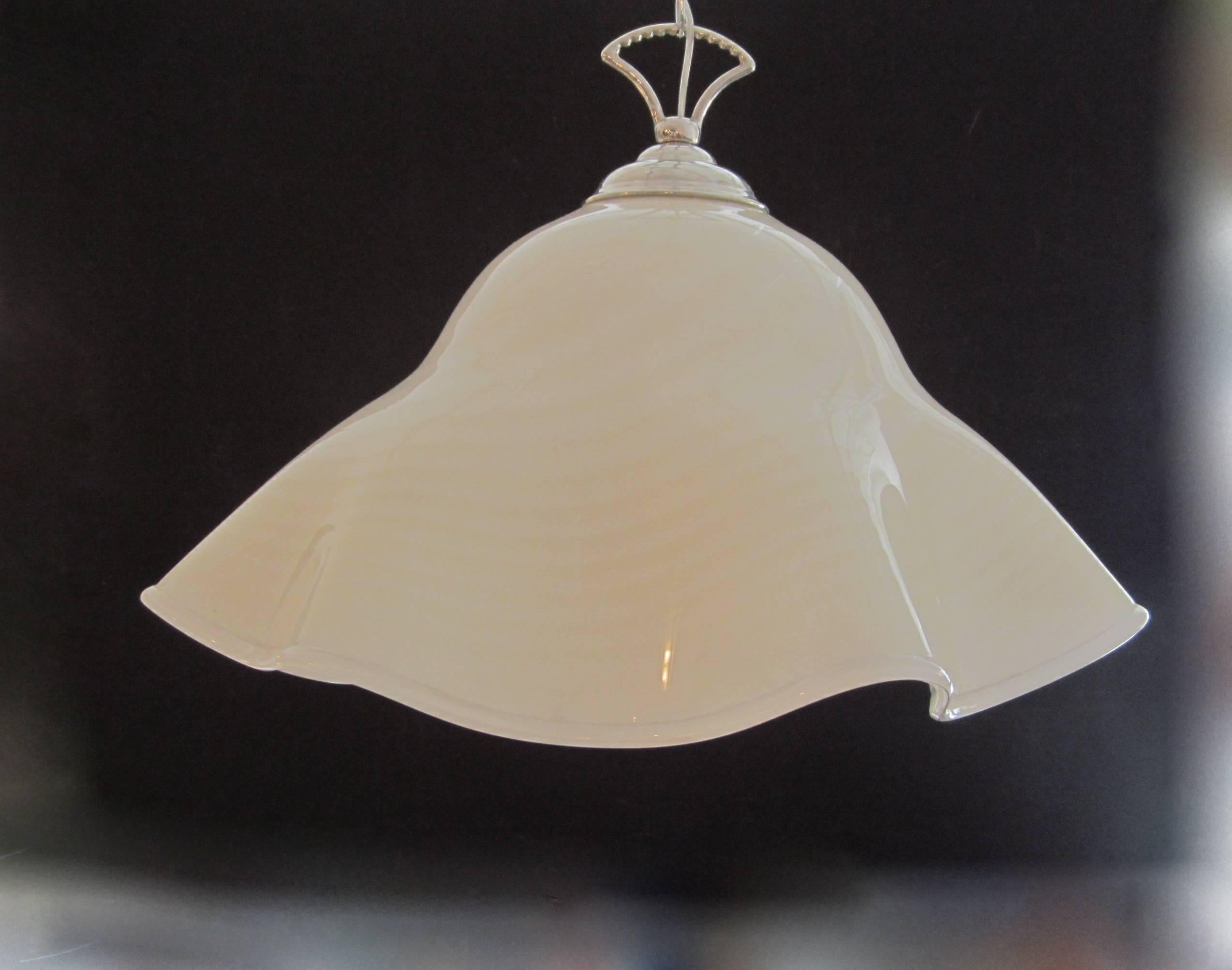 Italian Vintage Murano Handblown Glass Hanging Pendant Light