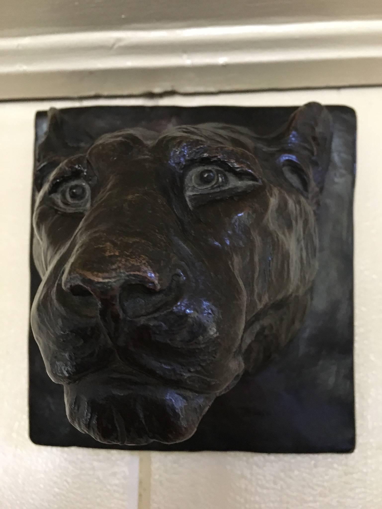 Solid Bronze Wall Sculpture of Panther by Margaret H. Wiechmann and Gorham Co For Sale 2