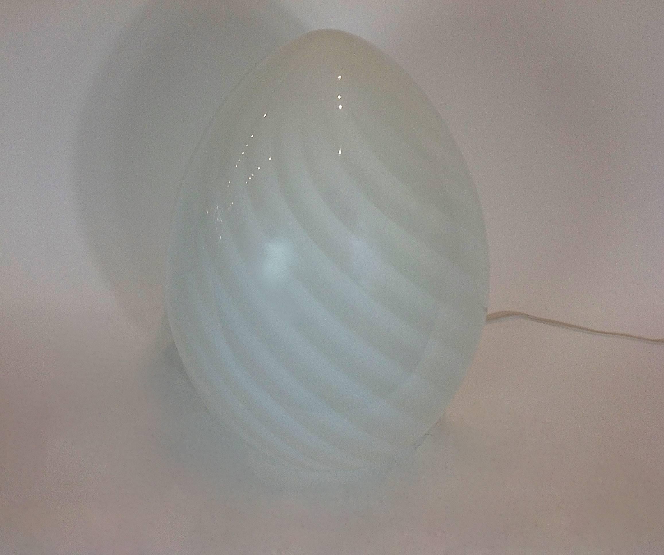 Italian Vetri Murano Handblown Solid Glass Egg Lamp