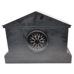Henry Birks & Sons French Japy Frères Six-Column Black Slate Mantel Clock c.1900