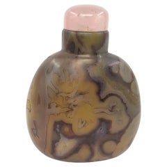 Fine Antique Chinese Well-Hollowed Agate Snuff Bottle Late Qing 19c
