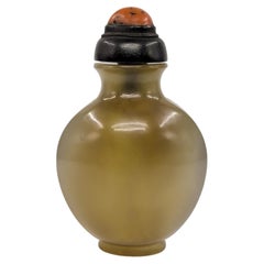 Antique Chinese Translucent Agate Snuff Bottle with Mounted Stopper Qing c.1900