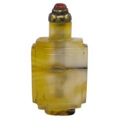 Antique Chinese Yellow Agate Rectangular Snuff Bottle, Qing, c.1900