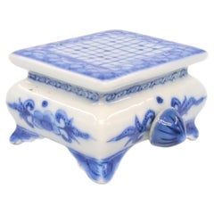 Rare Antique Chinese Blue & White Porcelain Weiqi Snuff Bottle Late Qing c.1900