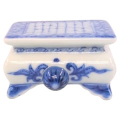 Rare Antique Chinese Blue & White Porcelain Weiqi Snuff Bottle Late Qing c.1900
