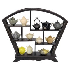Fine Chinese Carved Shoushan Stone Miniature Teapot Collection, 12 Pieces, 20c