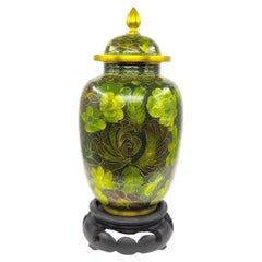 Antique Chinese Gilt Cloisonné Enamel Covered Jar Floral Republic ROC Early 20c