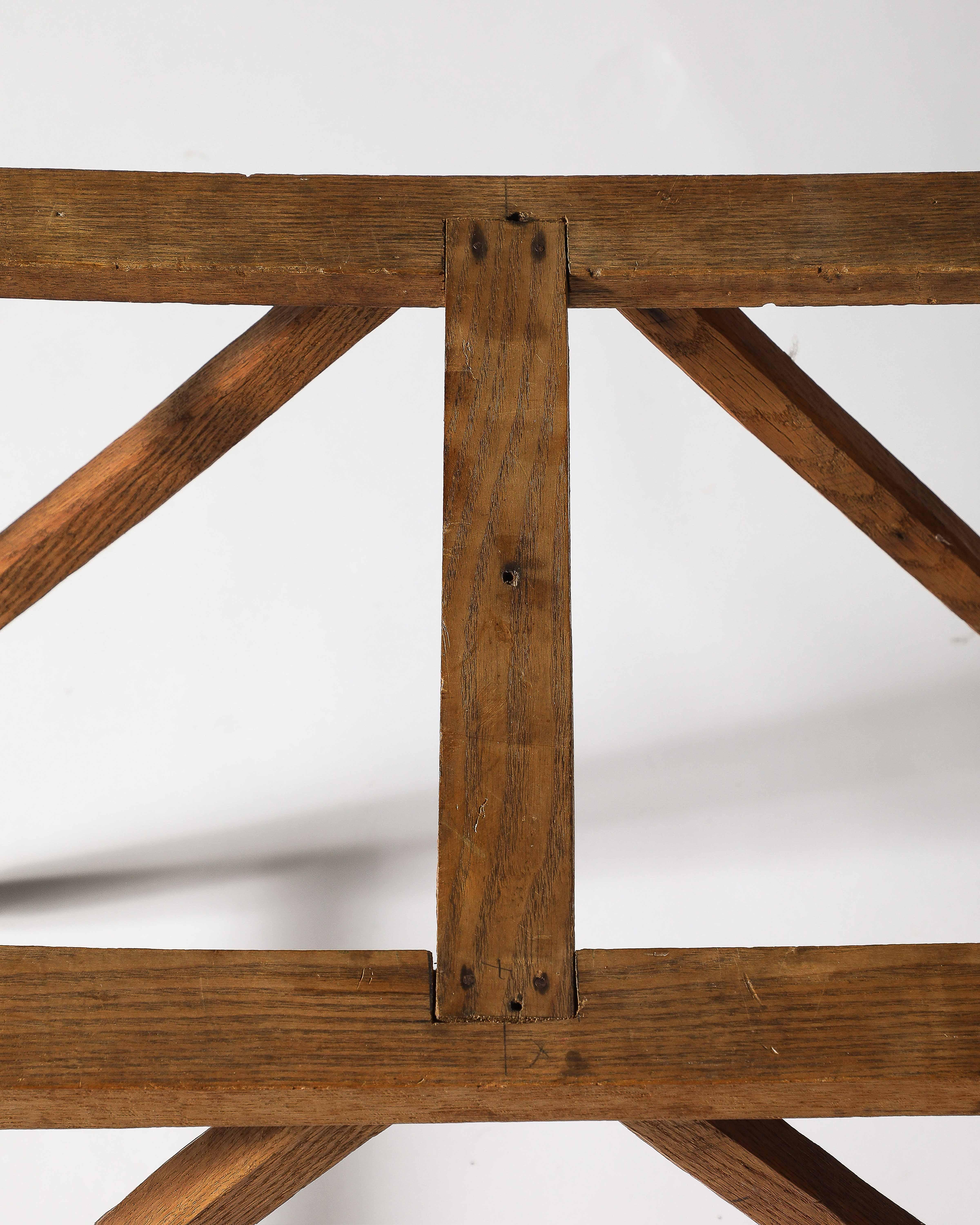 Oak Table Base with Casters, United States, c. 1950 For Sale 11