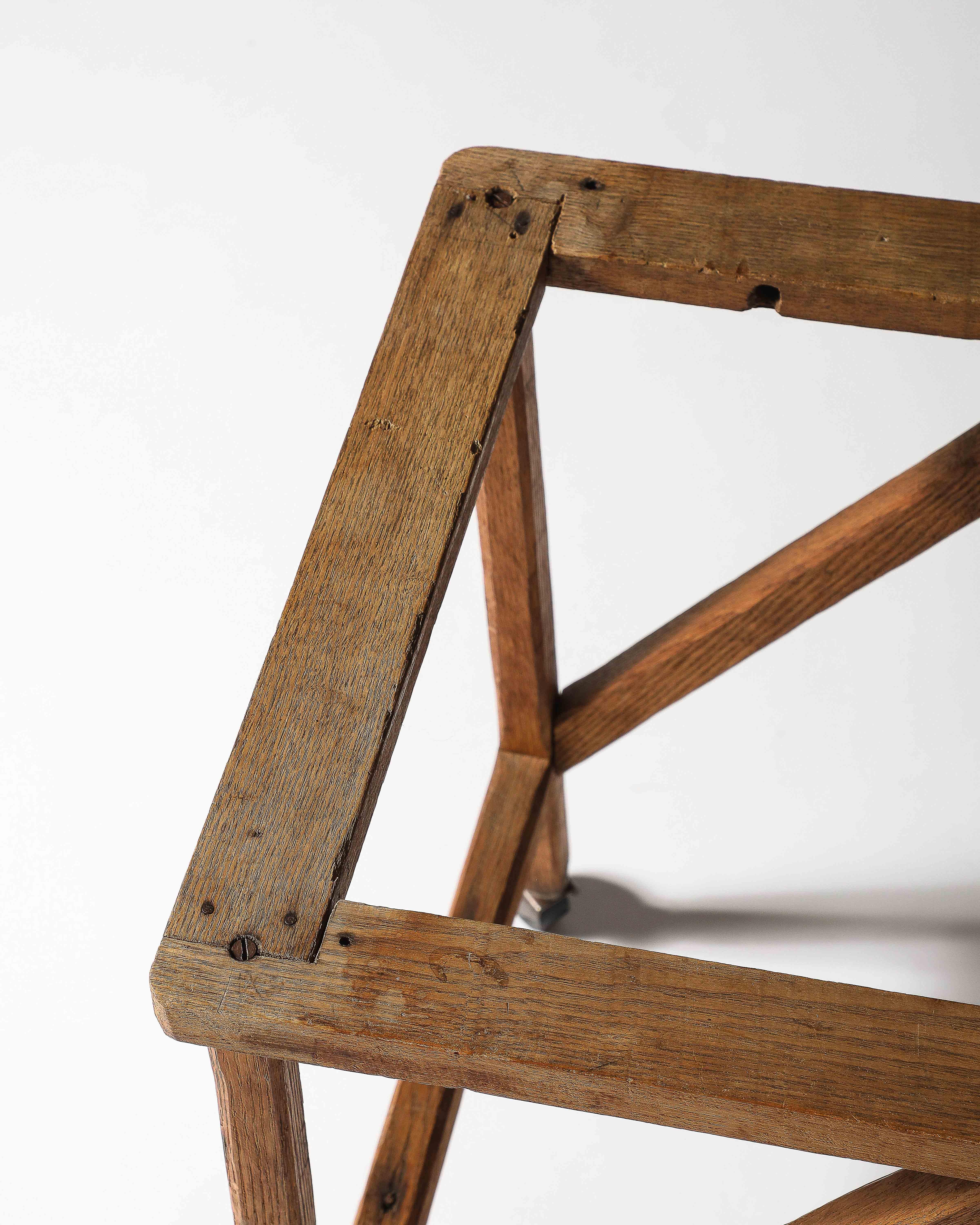 Oak Table Base with Casters, United States, c. 1950 For Sale 12