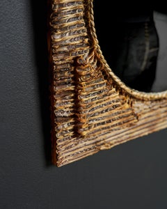 Artisanal Acetate Convex Mirror with Rope Detail, Europe, 20th C
