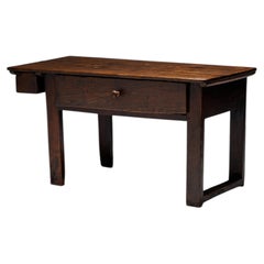 Rustic European Walnut Console with Drawers, France, 19th C