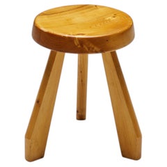 Tabouret « Blonde Pine Sandoz » de Charlotte Perriand, France, vers 1963