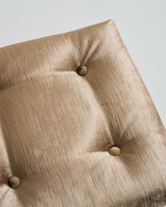 Bent Steel Stool with Silk Velvet Upholstery by Maison Jansen, France. c. 1970