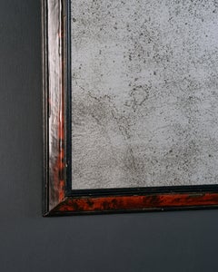 Antique Glass, Faux Tortoise and Wood Mirror, England, 19th C