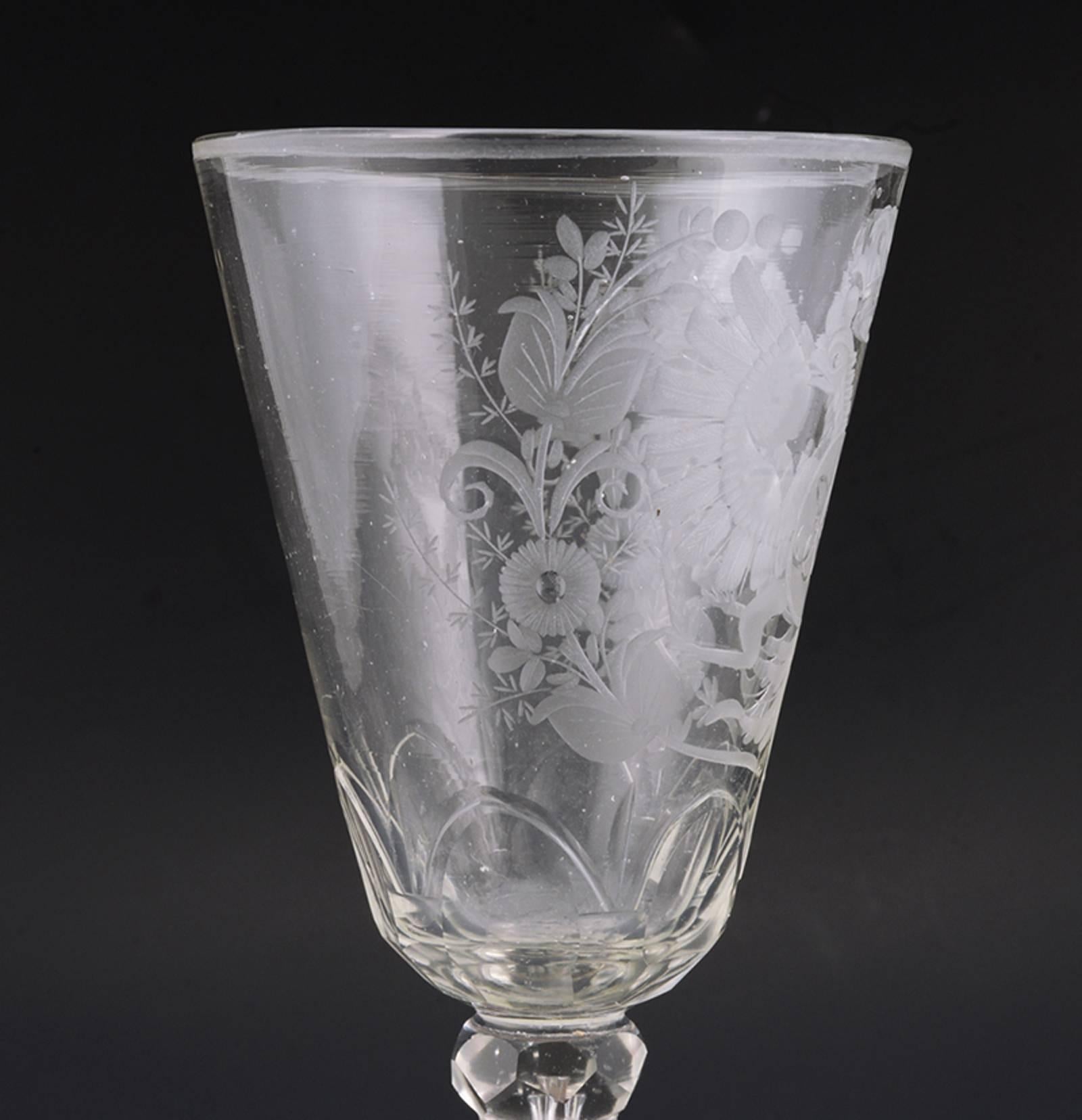 Baroque Early 18th Century Russian Engraved Empress Anna Goblet