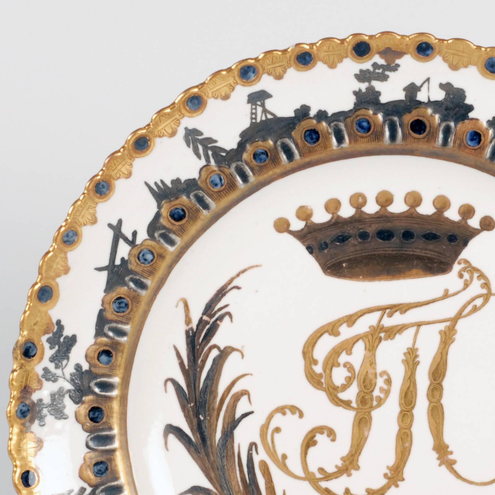 Neoclassical 18th Century Rare Russian Orlov Porcelain Service Plate
