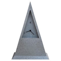 Postmodern Style Triangular Table Clock with Speckled Gray Finish