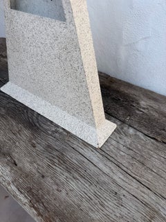Postmodern Style Triangular Table Clock with Speckled Gray Finish