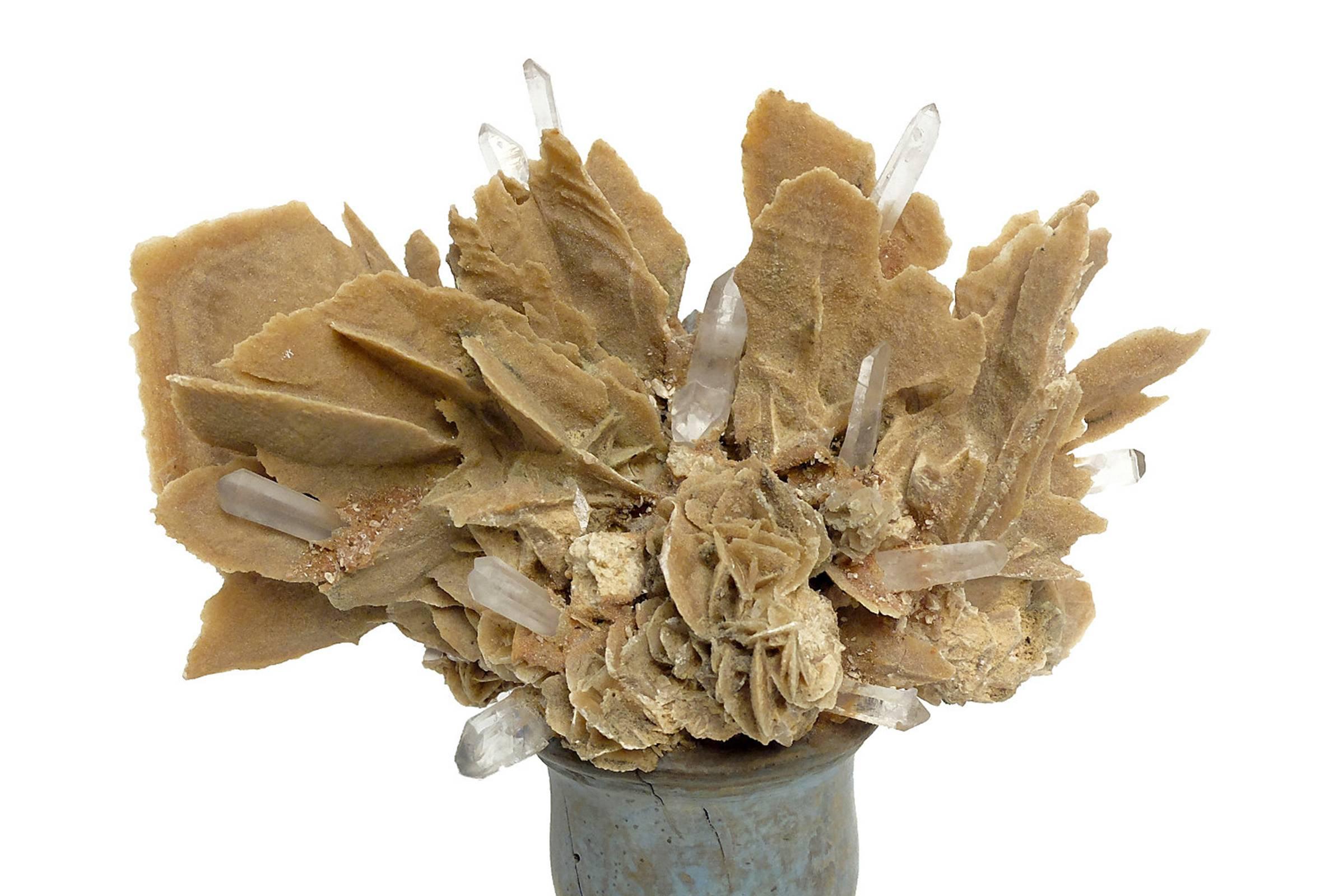 Wunderkammer Naturalia Mineral Specimen, a Pair of Desert Rose and Rock Crystal In Good Condition In Milan, IT
