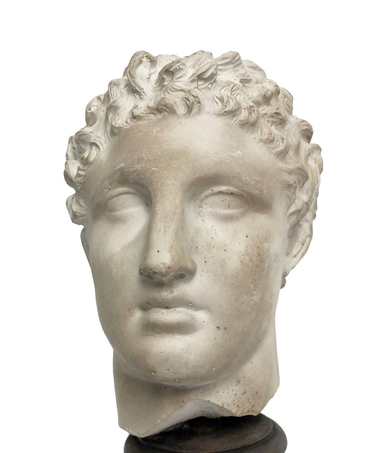 Late 19th Century Academic Cast of Plaster Depicting Hermes' Head
