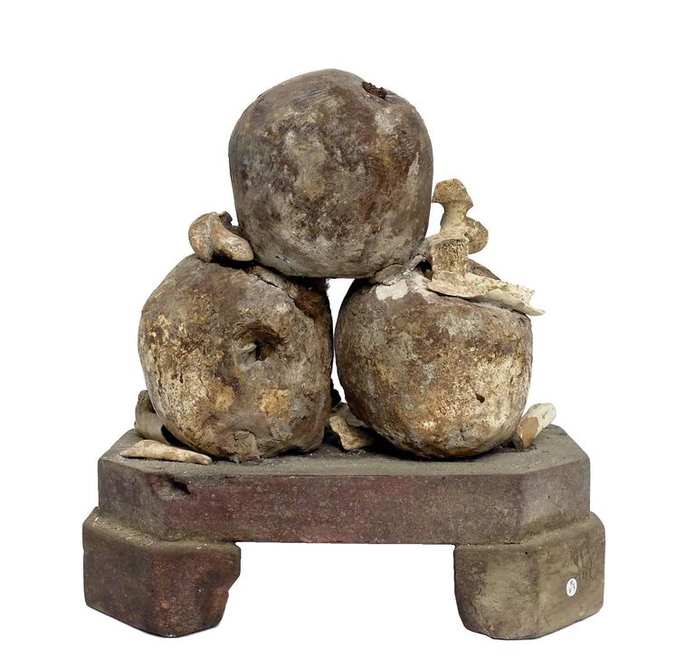 Rare Wunderkammer Skulls Sculpture, Memento Mori For Sale at 1stDibs