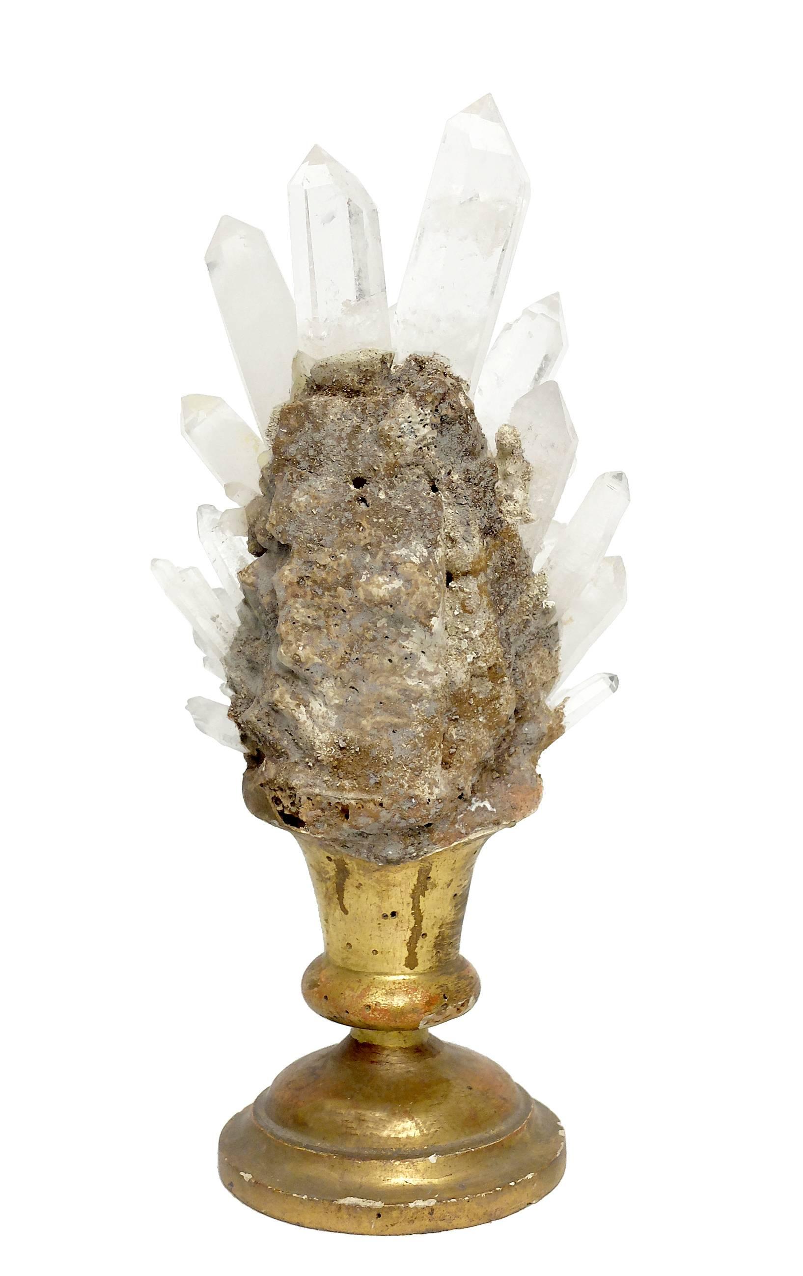 Italian Wunderkammer Naturalia Specimen, a Rock Crystal Druzes