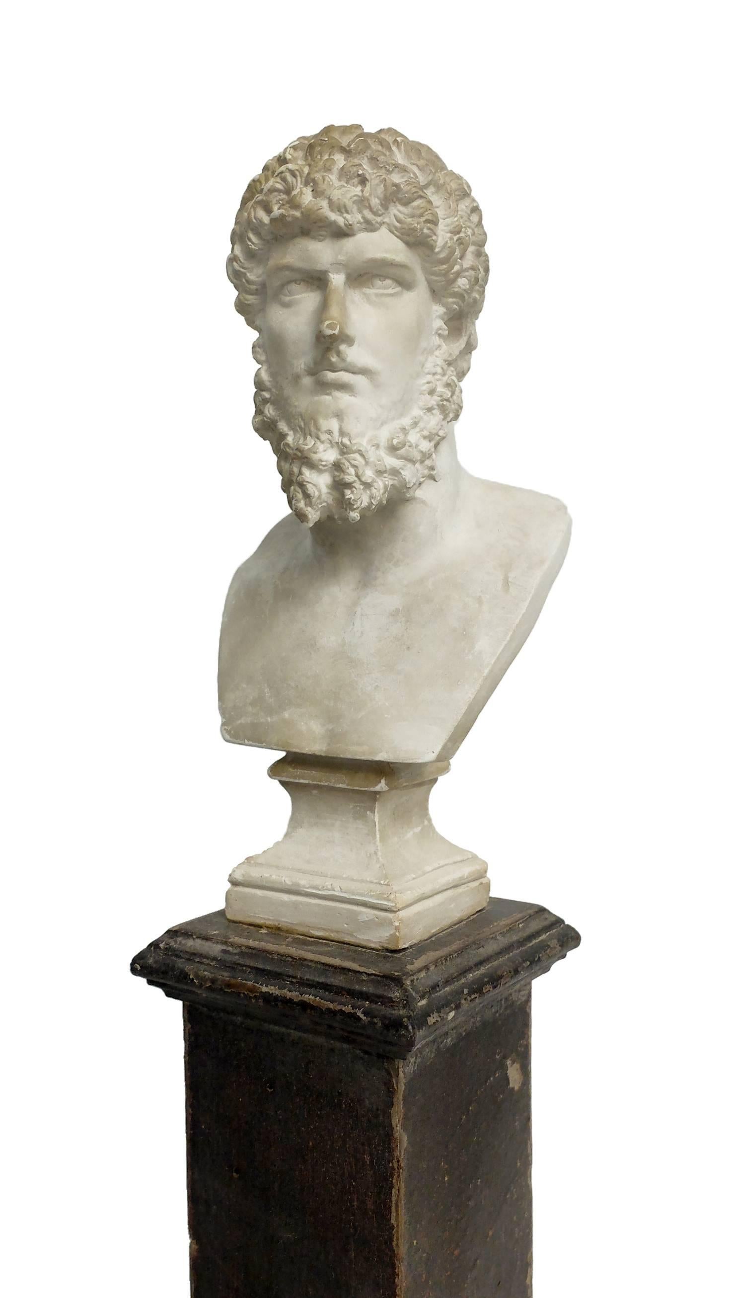 Late 19th Century Pair of Academic Cast of Plaster Busts Depicting Lucius Verus and Alexander
