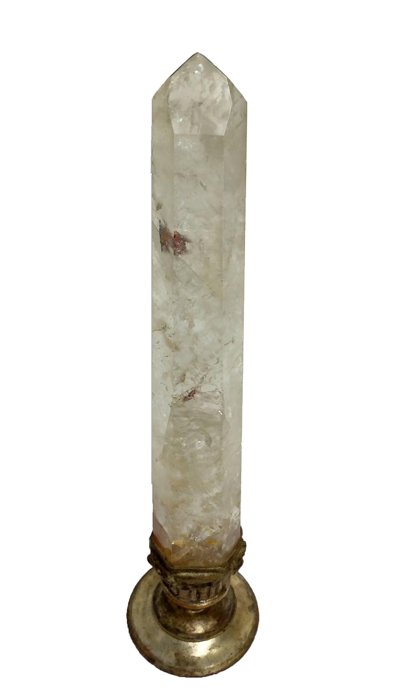Extraordinary Wunderkammer Naturalia Mineral Specimen, Rock Crystal Obelisk In Good Condition In Milan, IT