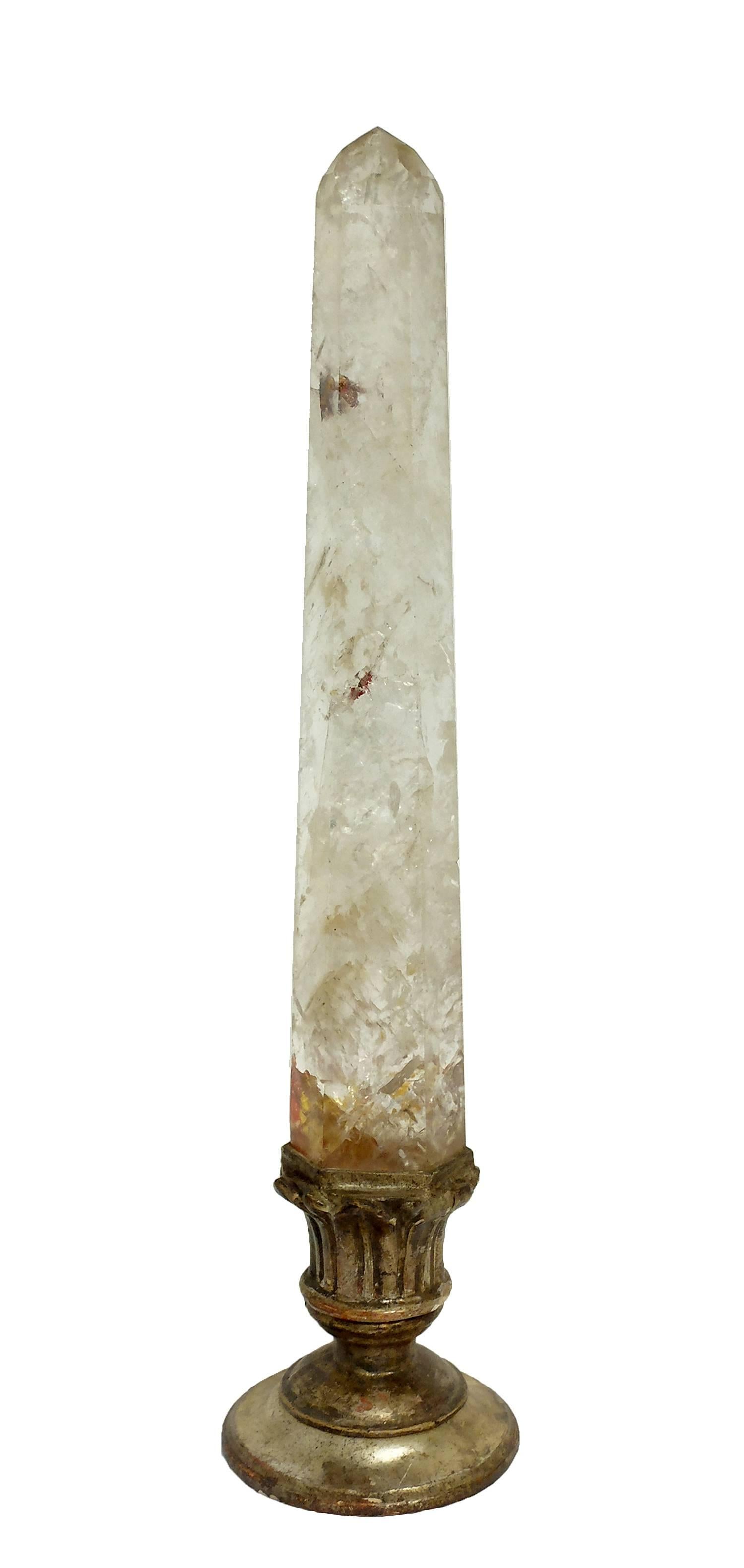 Italian Extraordinary Wunderkammer Naturalia Mineral Specimen, Rock Crystal Obelisk