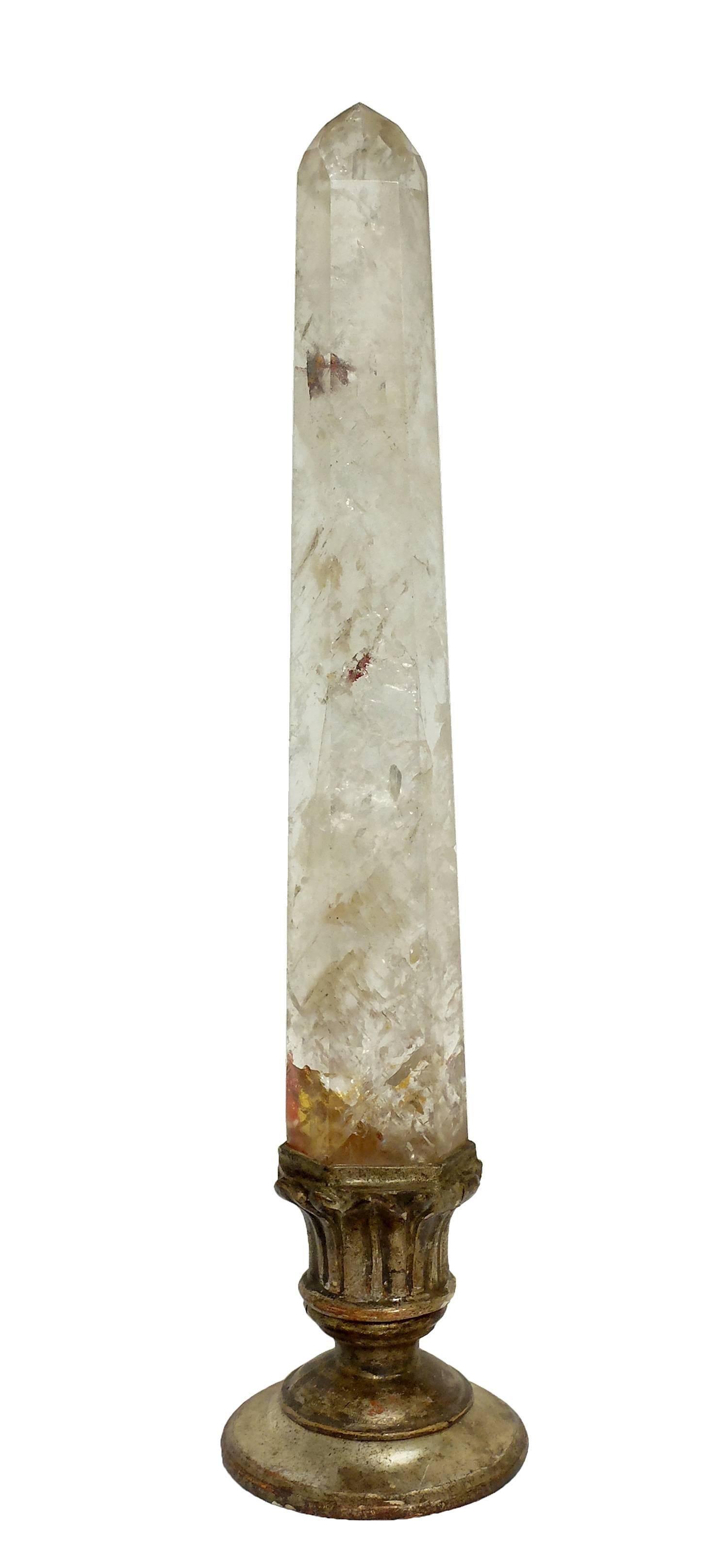Extraordinary Wunderkammer Naturalia Mineral Specimen, Rock Crystal Obelisk 1
