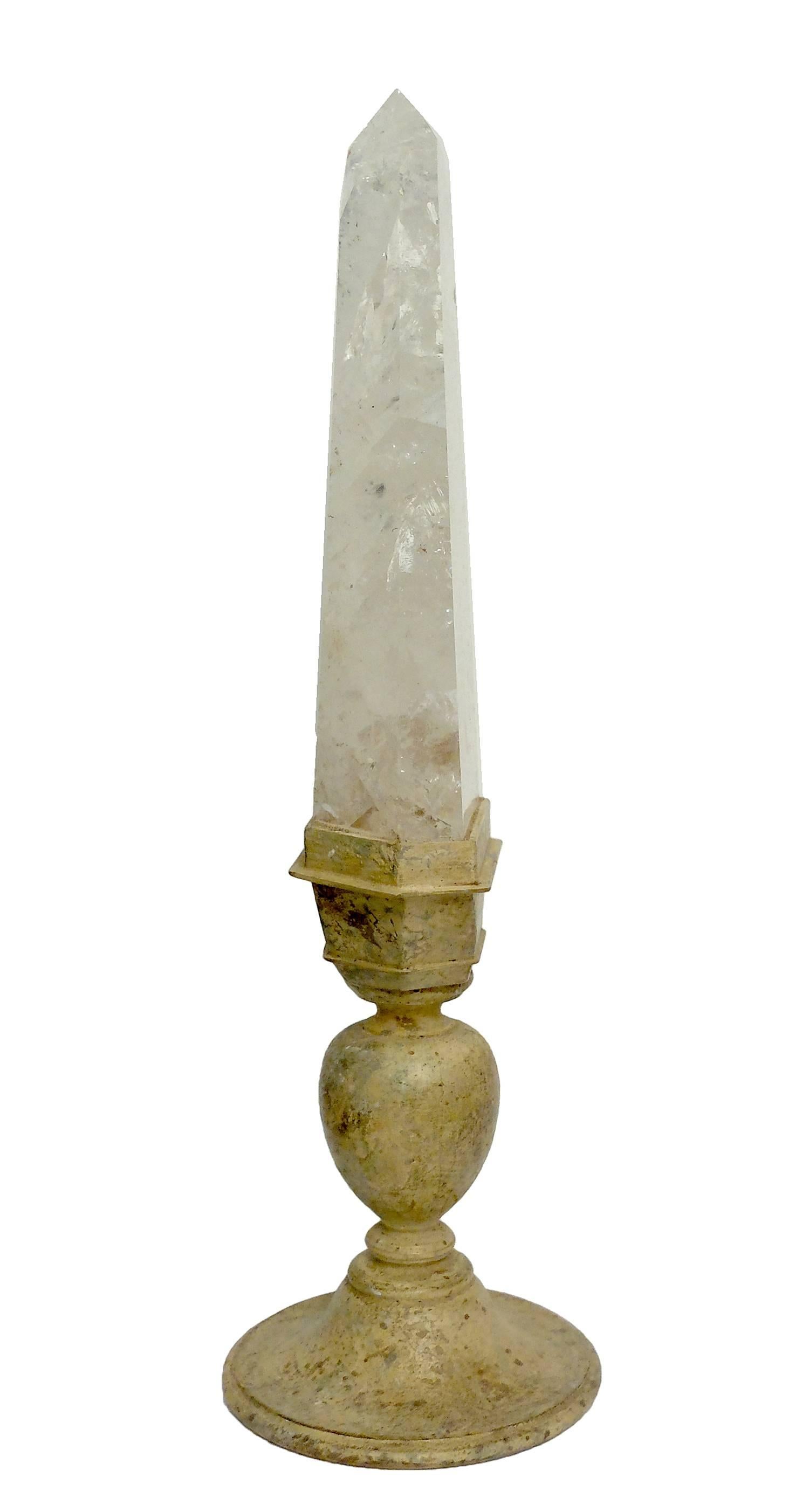 A Naturalia mineral specimen of an impressive unusually huge sized, big rock crystal quartz. It shows a wooden lacquered base beje color vase-shaped cup, Italy, circa 1880.