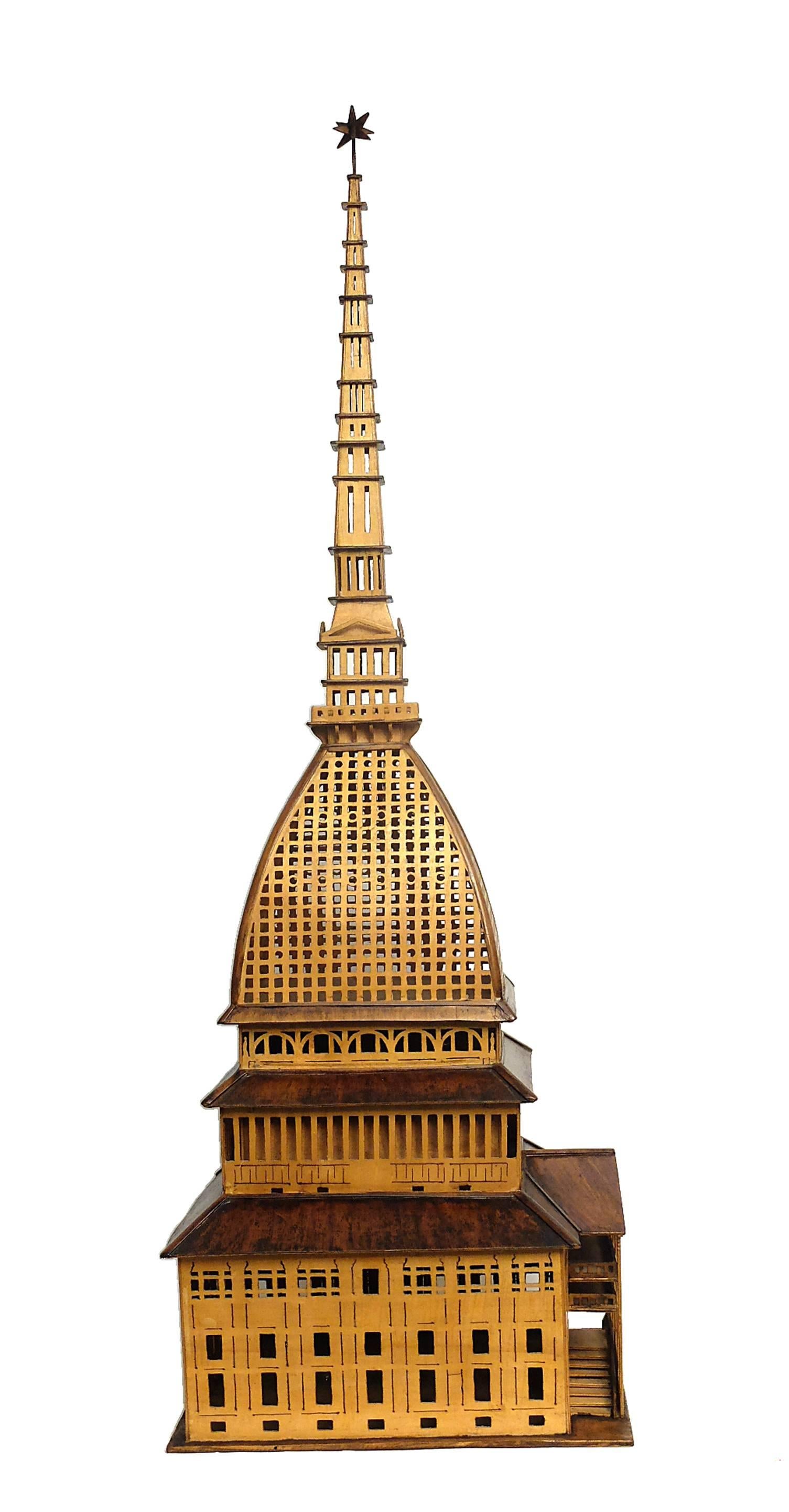 Early 20th Century Wooden Architectural Maquette of the Mole Antonelliana in Turin, Italy, 1900