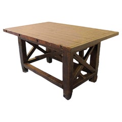 Antique Wooden Workbench, Italy, Circa 1920, Original Patina