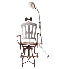 Stainless Steel Dentist Armchair with Lamp, A.S. Aloe Co., USA, 1920