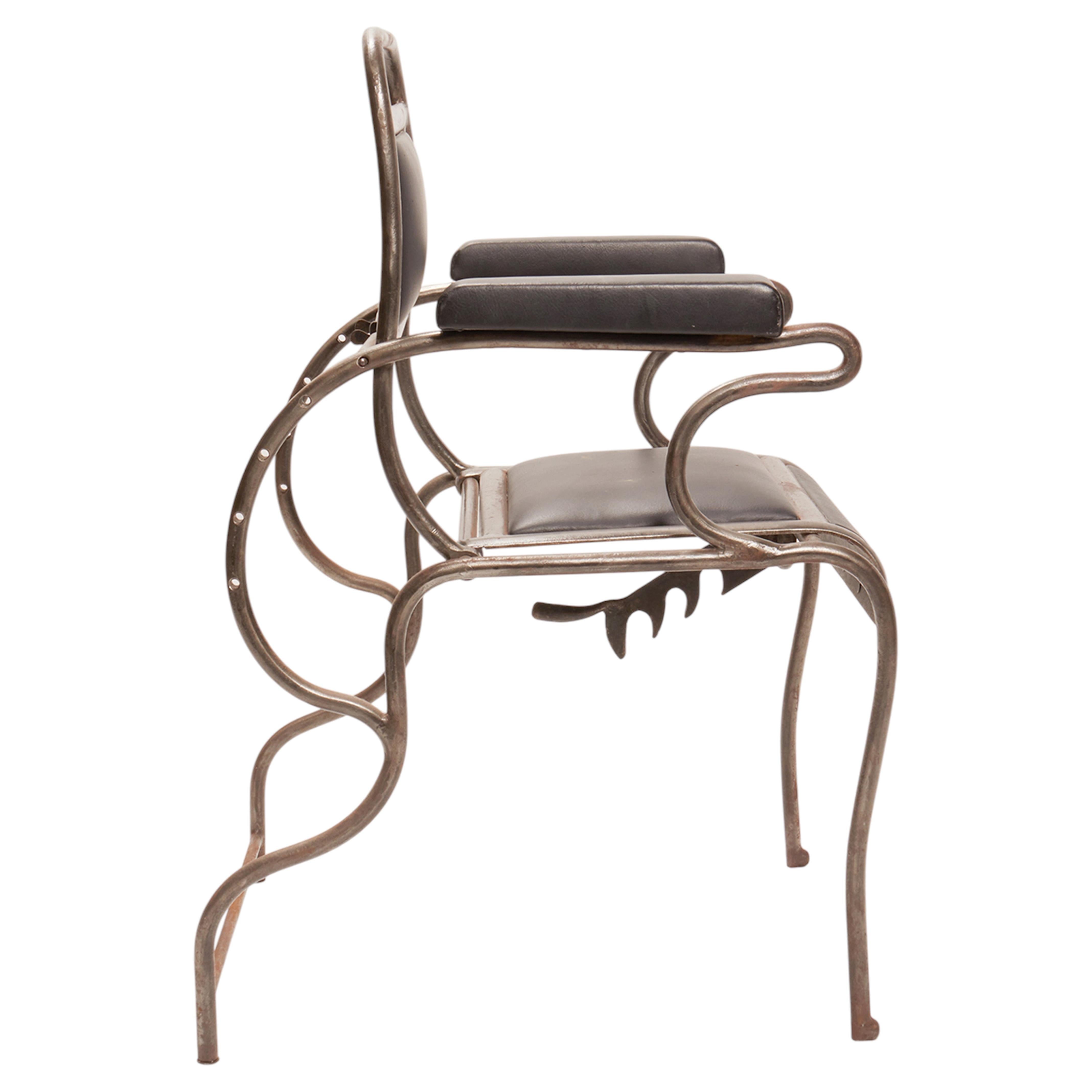 Iron and Stainless Steel Dentist Armchair, USA, 1930