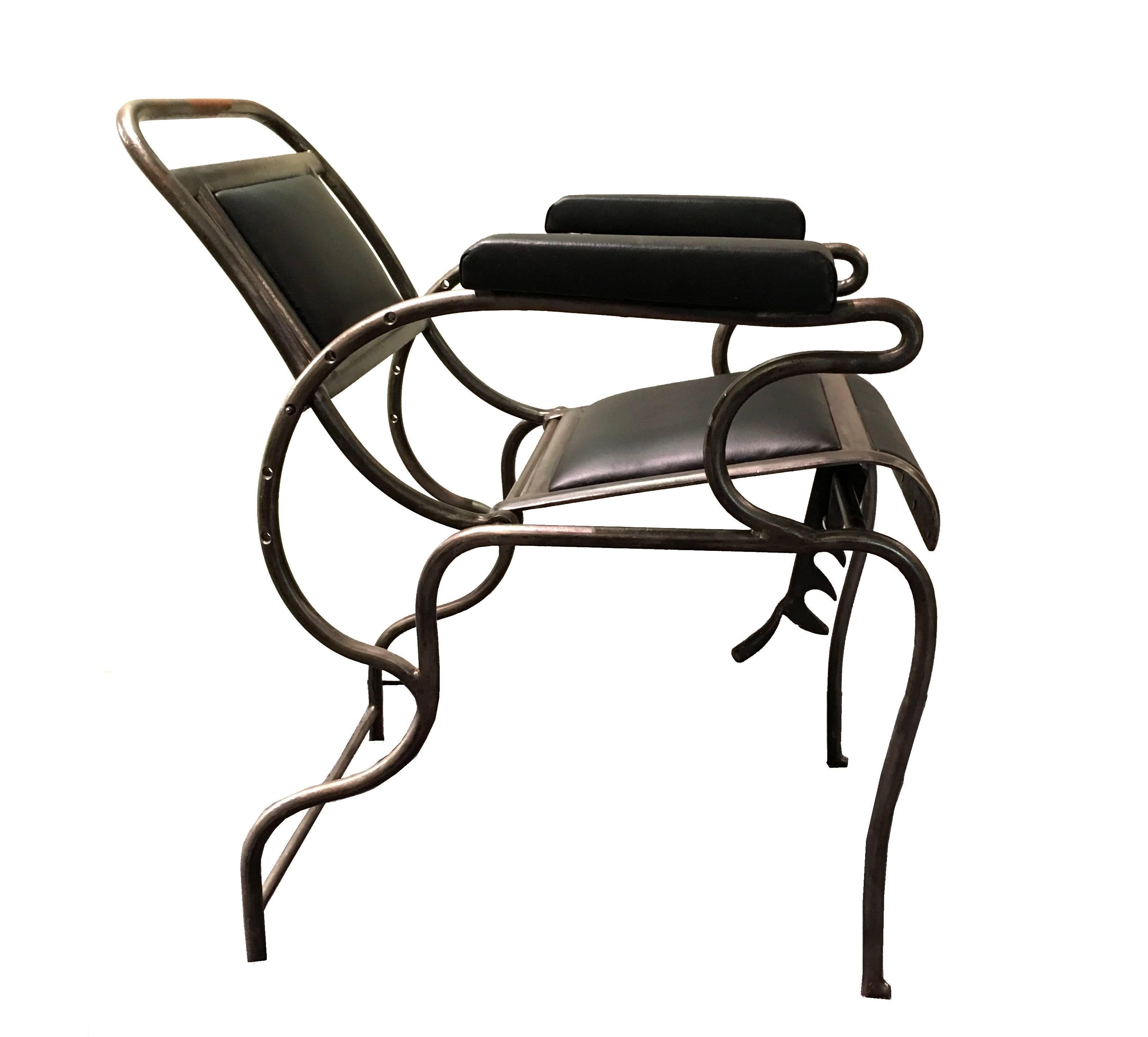 Iron and Stainless Steel Dentist Armchair. In Good Condition In Milan, IT