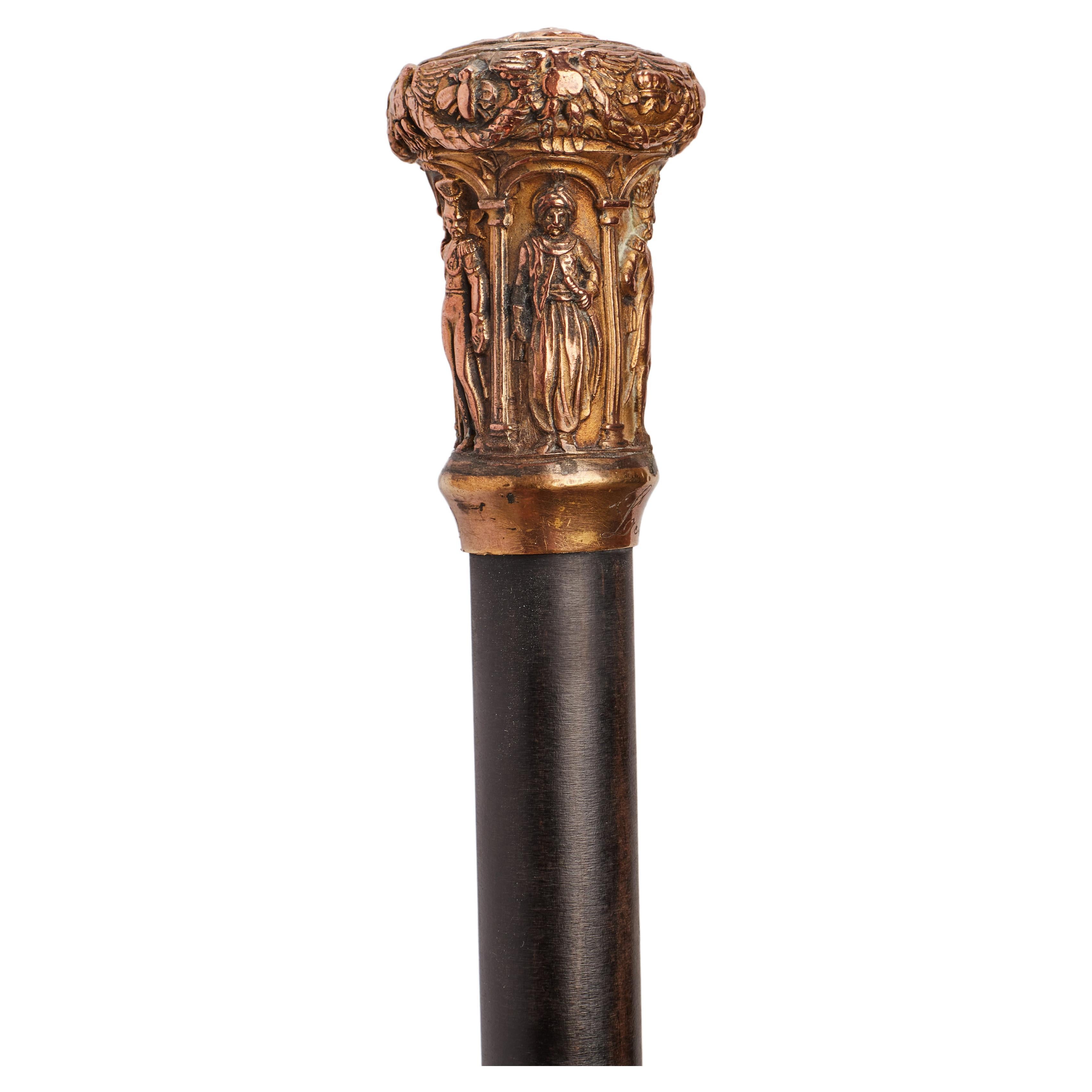 Walking Stick aus Metall mit Metallgriff, Österreich, 1910