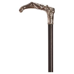 Antique Silver Handle Walking Stick, Germany 1900