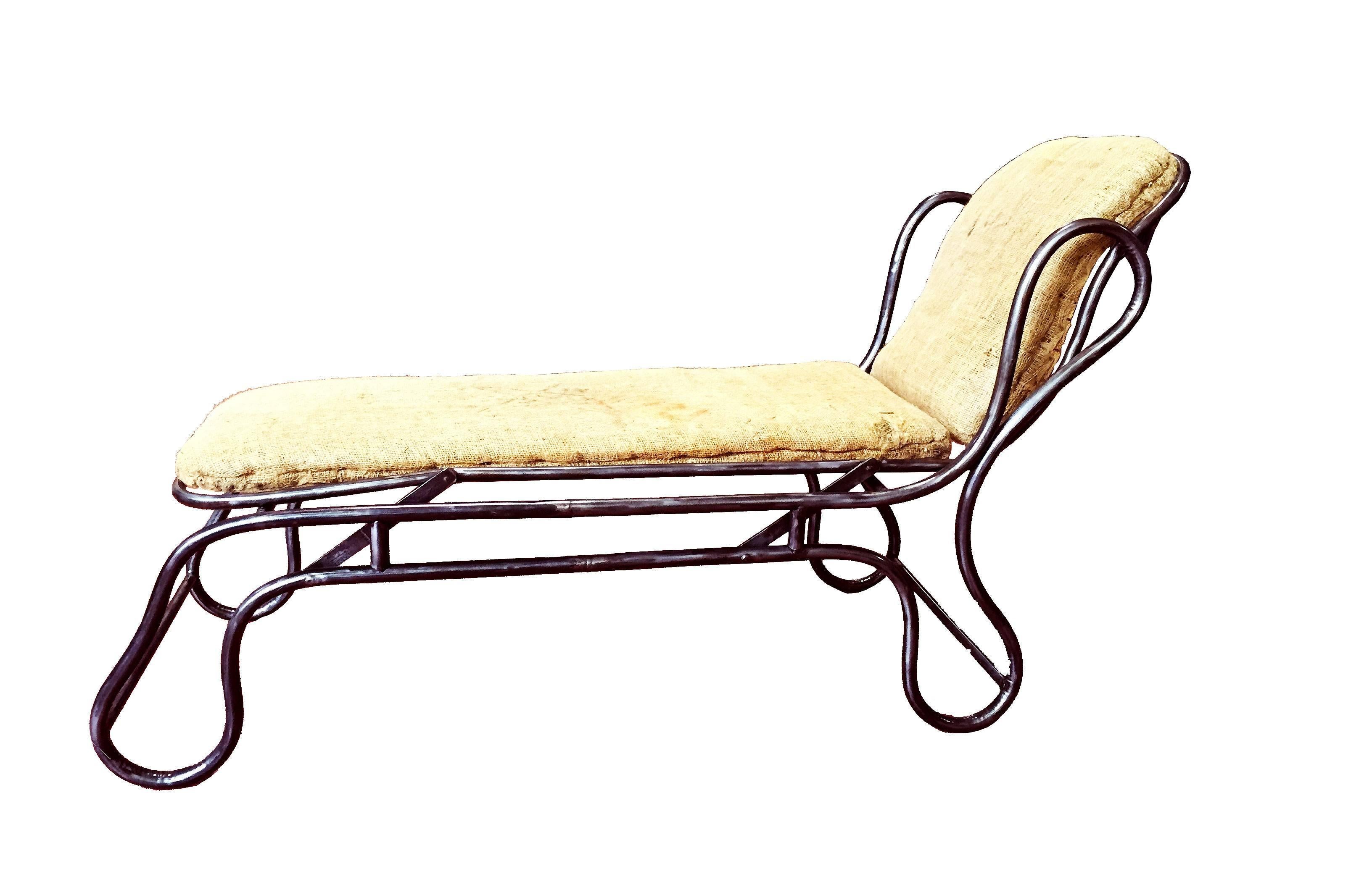 Industrial Adjustable Chaise Longue, France, circa 1900