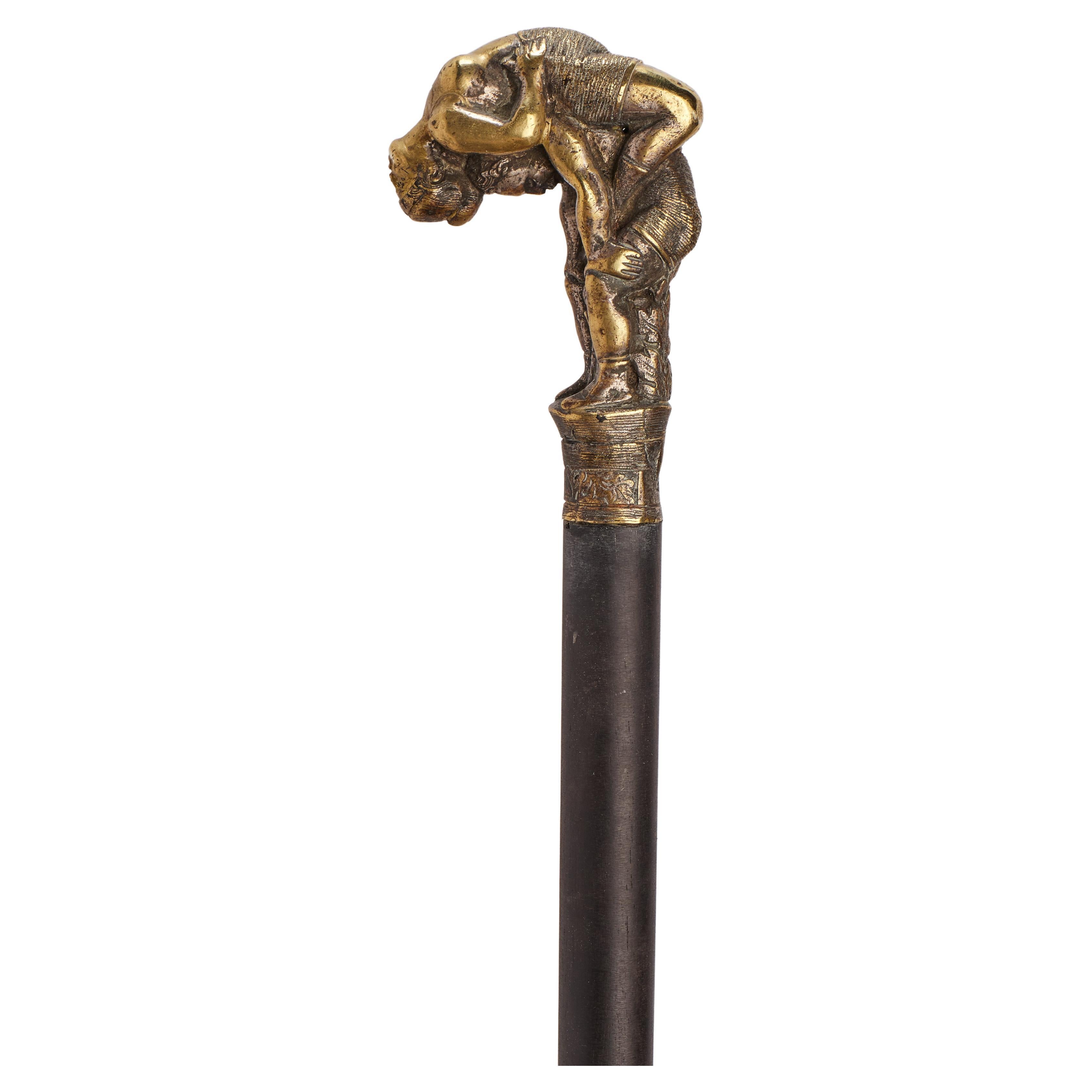 Metal Handle Walking Stick, France, 1900 For Sale