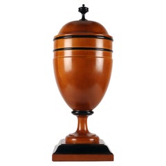 A large apothecary-herbalist Biedermeier wooden jar, Austria 1850.
