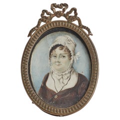 Ovale Miniatur auf Elfenbein gemalt, England Ende des XVIII Jahrhunderts.   