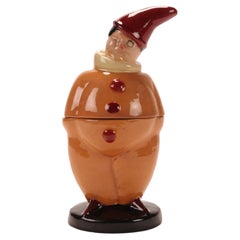 Ceramic inkwell-pen holder depicting a Pierrot, Austria 1930.